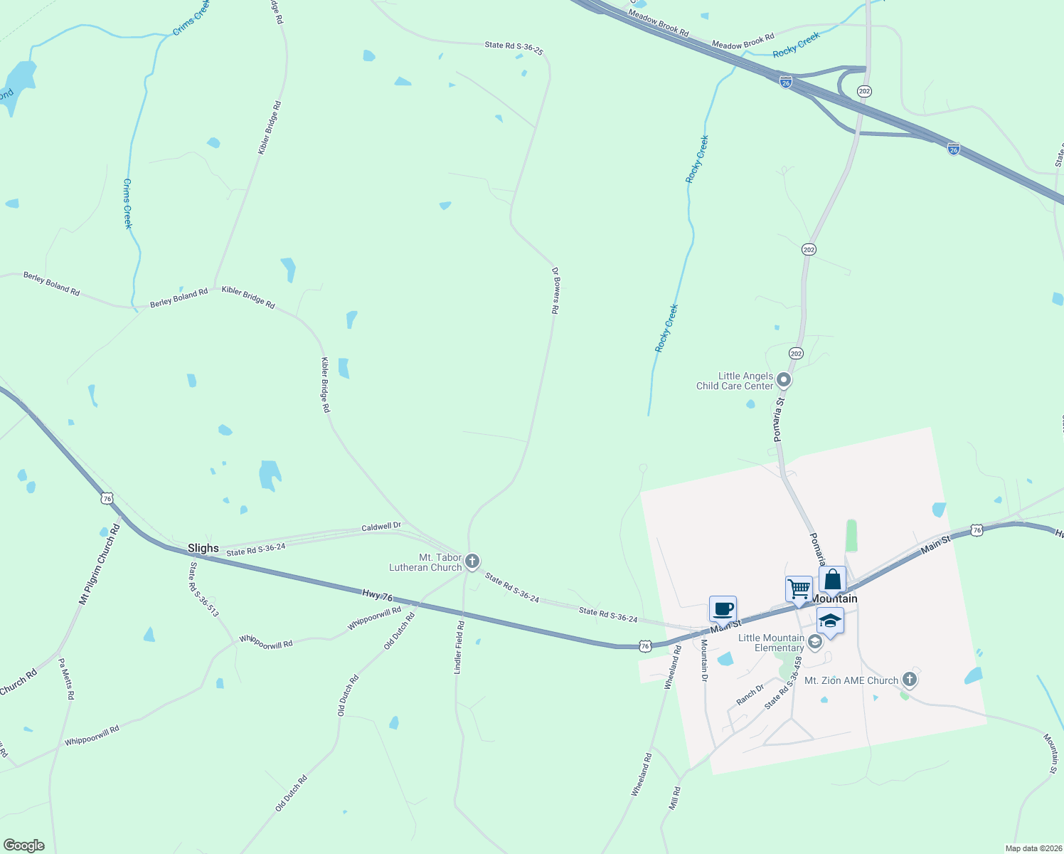 map of restaurants, bars, coffee shops, grocery stores, and more near 683 Doctor Bowers Road in Little Mountain