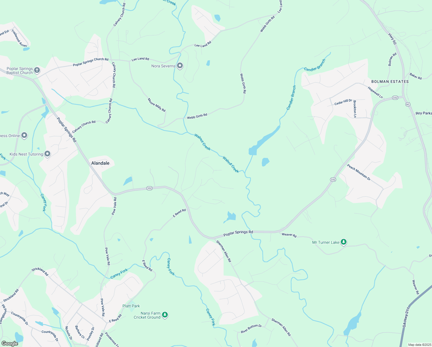 map of restaurants, bars, coffee shops, grocery stores, and more near 4554 Persian Trail in Gainesville