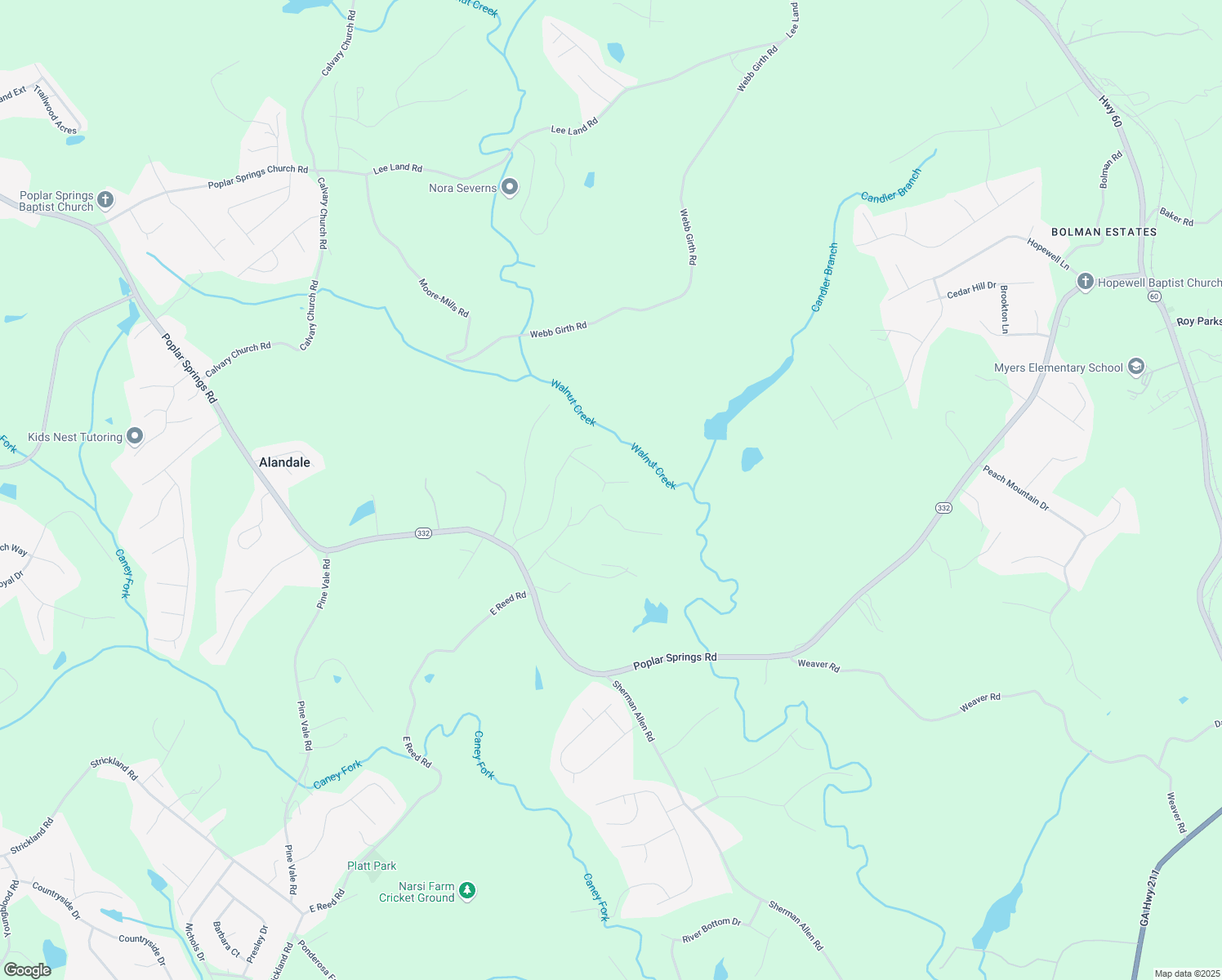 map of restaurants, bars, coffee shops, grocery stores, and more near 4554 Persian Tr in Gainesville