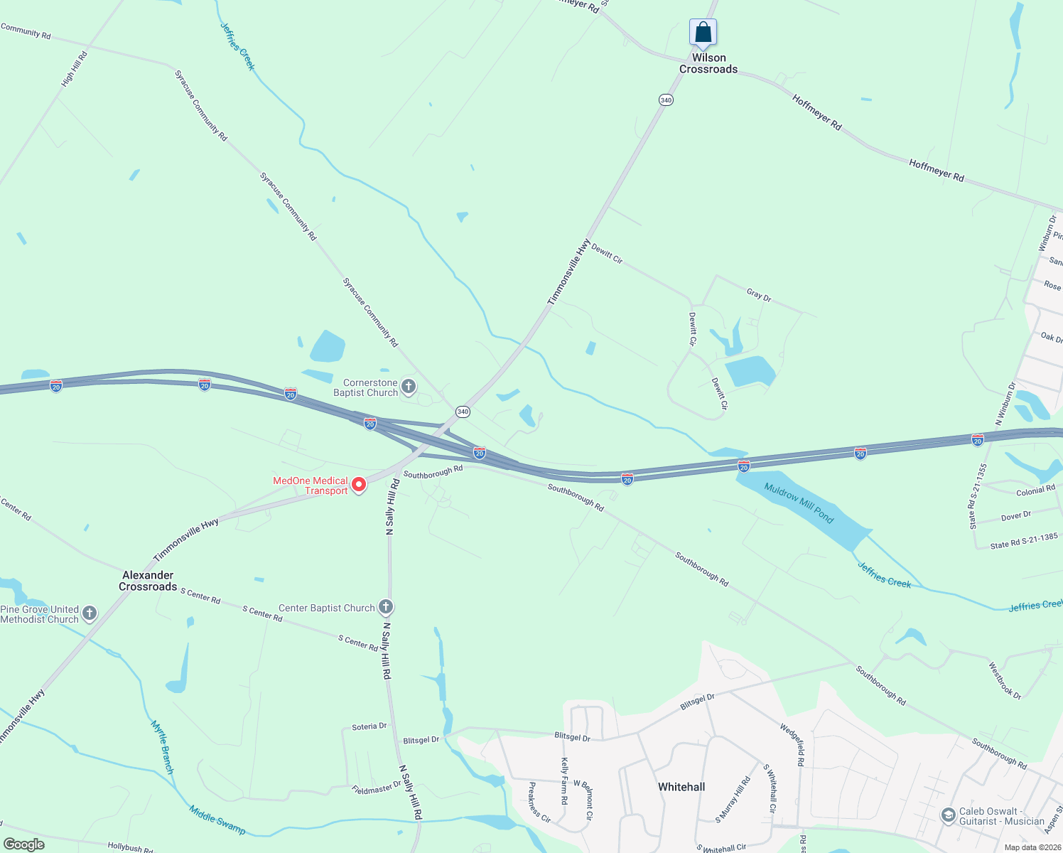 map of restaurants, bars, coffee shops, grocery stores, and more near 2649 Nettles Road in Darlington