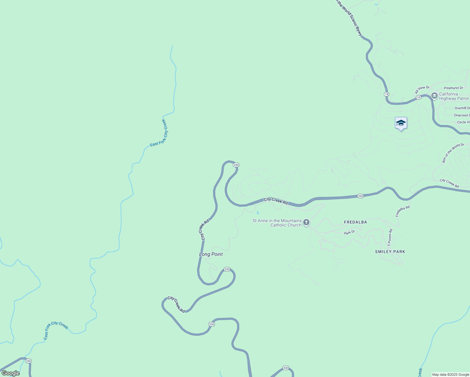 map of restaurants, bars, coffee shops, grocery stores, and more near 30084 Pixie Drive in Running Springs