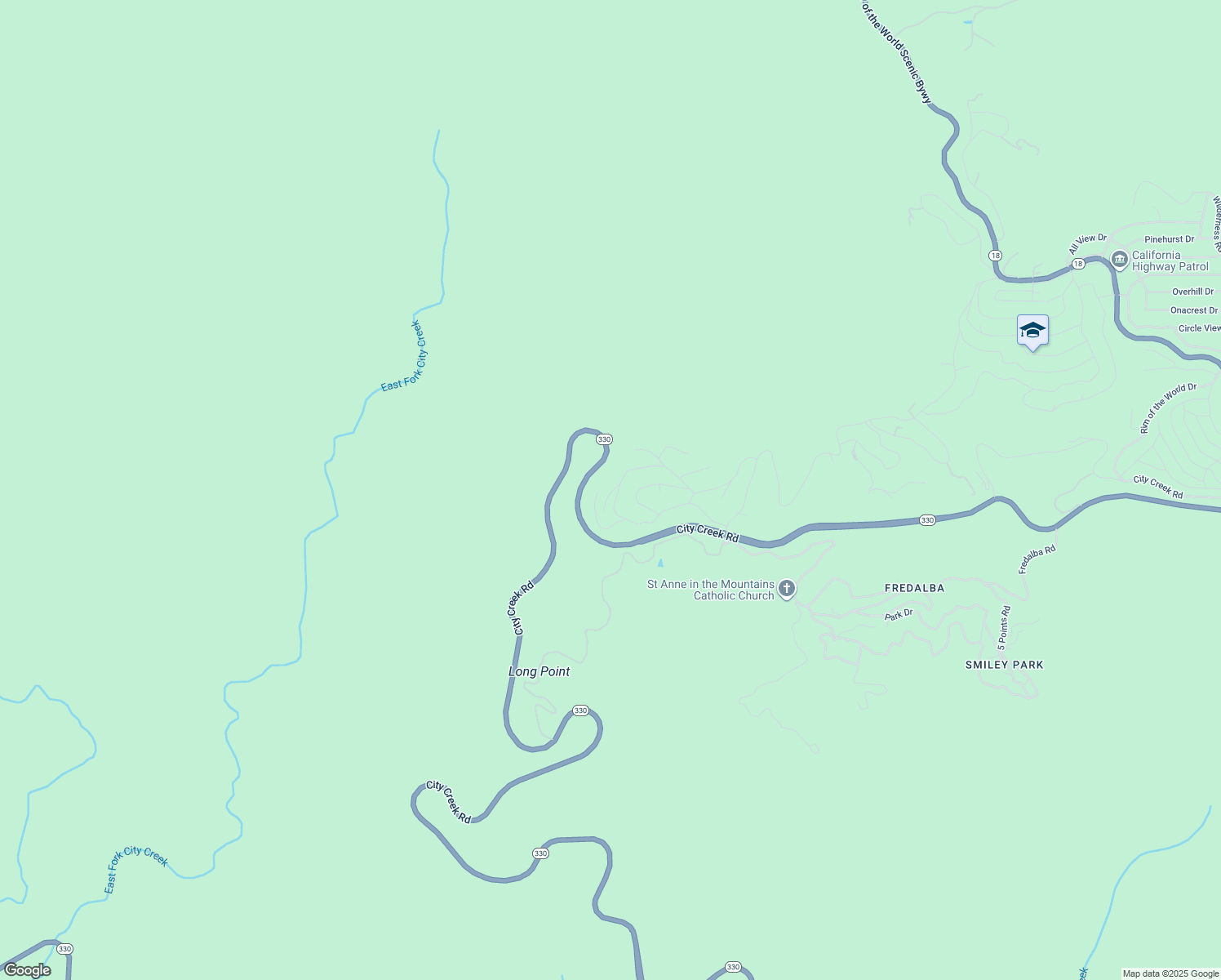 map of restaurants, bars, coffee shops, grocery stores, and more near 30084 Pixie Drive in Running Springs