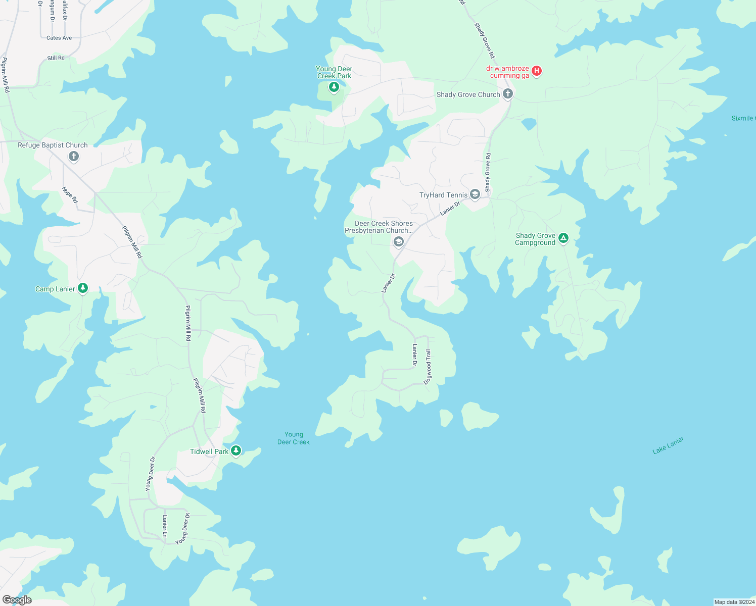 map of restaurants, bars, coffee shops, grocery stores, and more near 7940 Overlook Road in Cumming