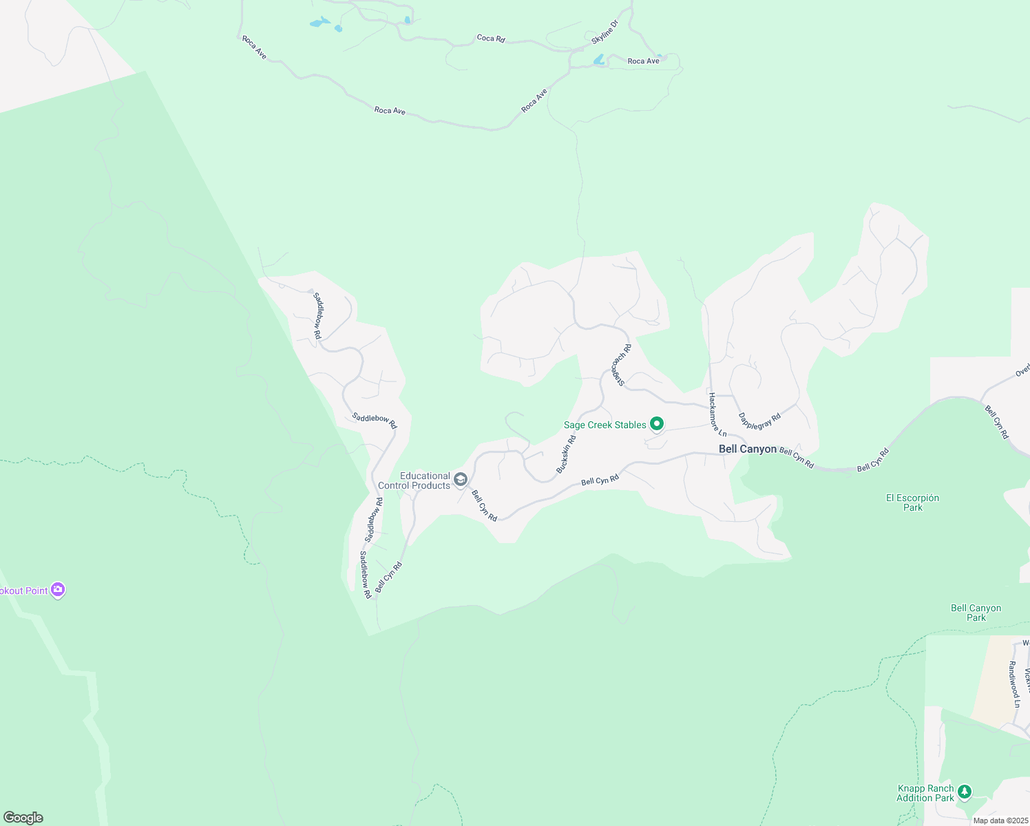 map of restaurants, bars, coffee shops, grocery stores, and more near 109 Buckskin Road in Bell Canyon