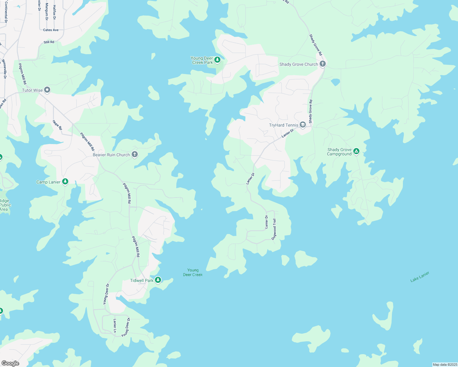 map of restaurants, bars, coffee shops, grocery stores, and more near 7920 Robin Road in Cumming