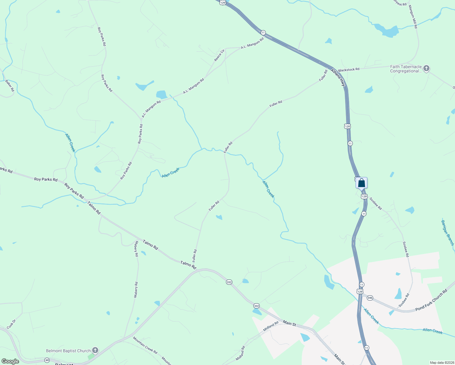 map of restaurants, bars, coffee shops, grocery stores, and more near 4064 Fuller Road in Talmo