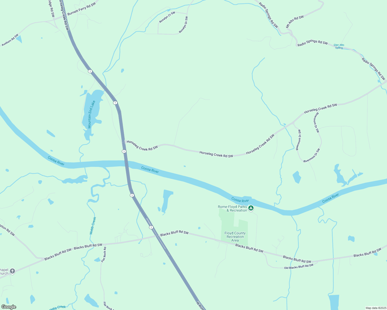 map of restaurants, bars, coffee shops, grocery stores, and more near 3241 Horseleg Creek Road Southwest in Rome