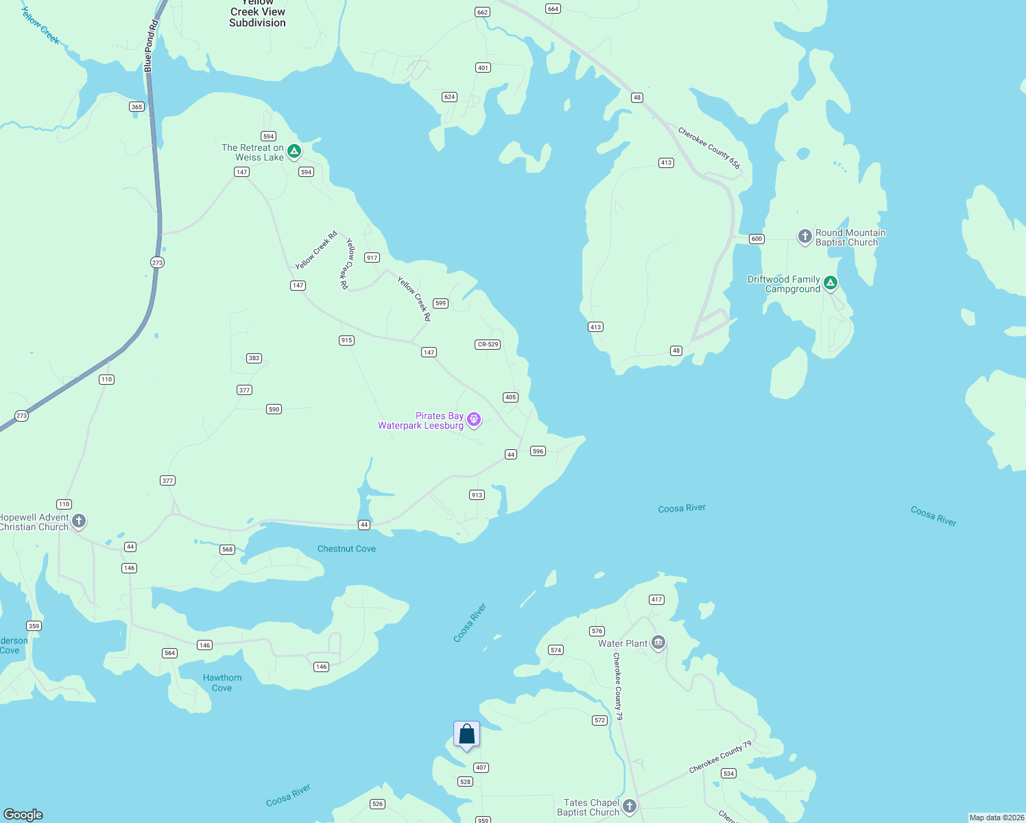 map of restaurants, bars, coffee shops, grocery stores, and more near 110 County Road 405 in Leesburg