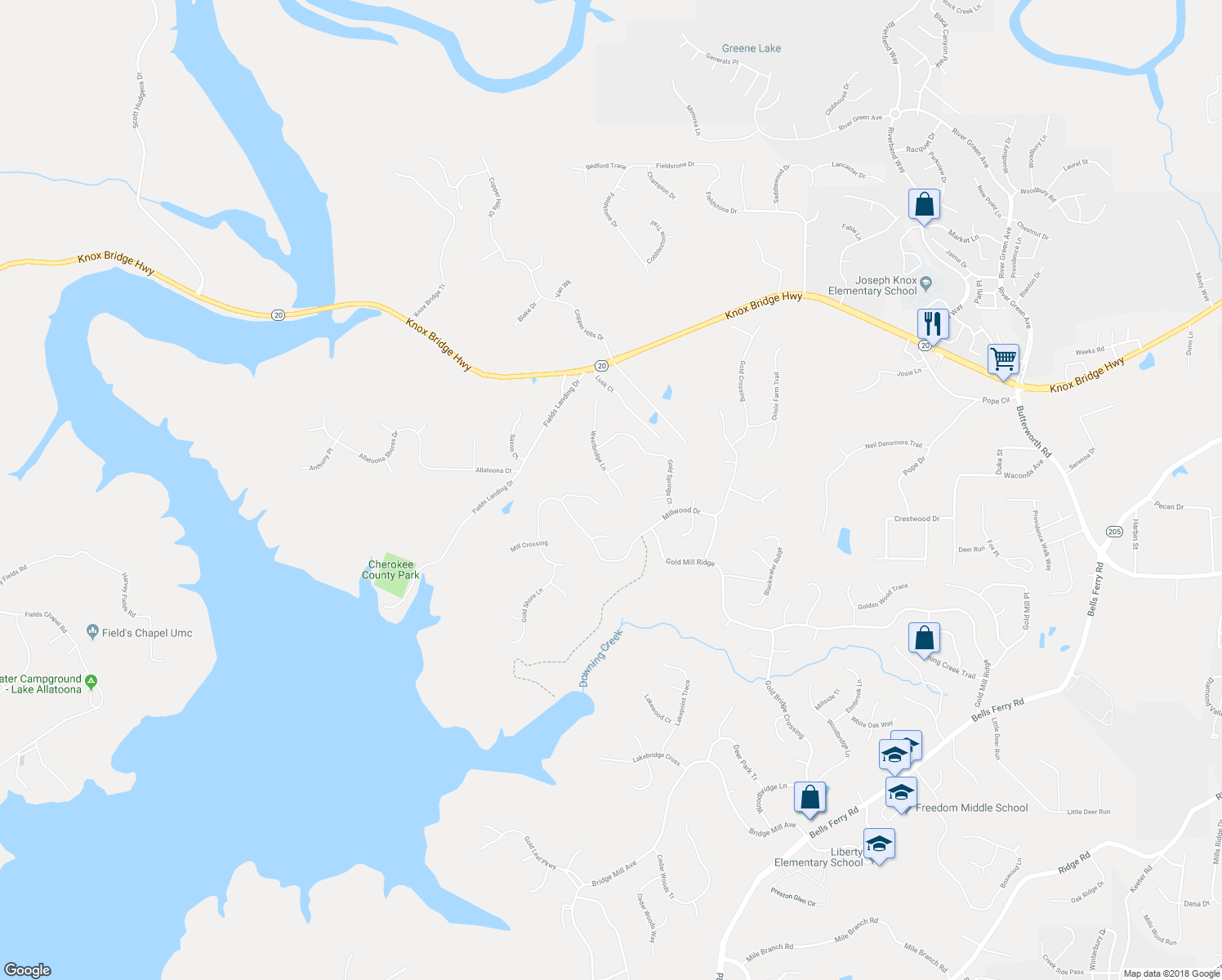 map of restaurants, bars, coffee shops, grocery stores, and more near 305 Westbridge Ln in Canton