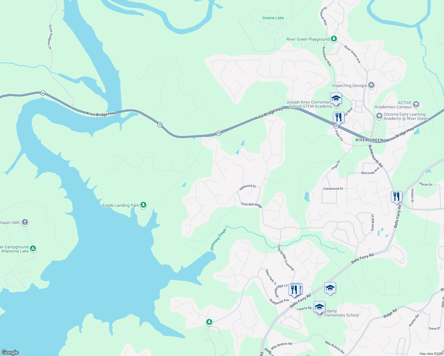 map of restaurants, bars, coffee shops, grocery stores, and more near 305 Westbridge Lane in Canton