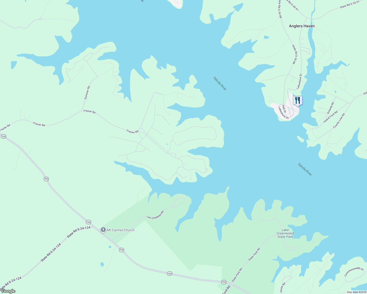 map of restaurants, bars, coffee shops, grocery stores, and more near 206 Compass Point in Ninety Six