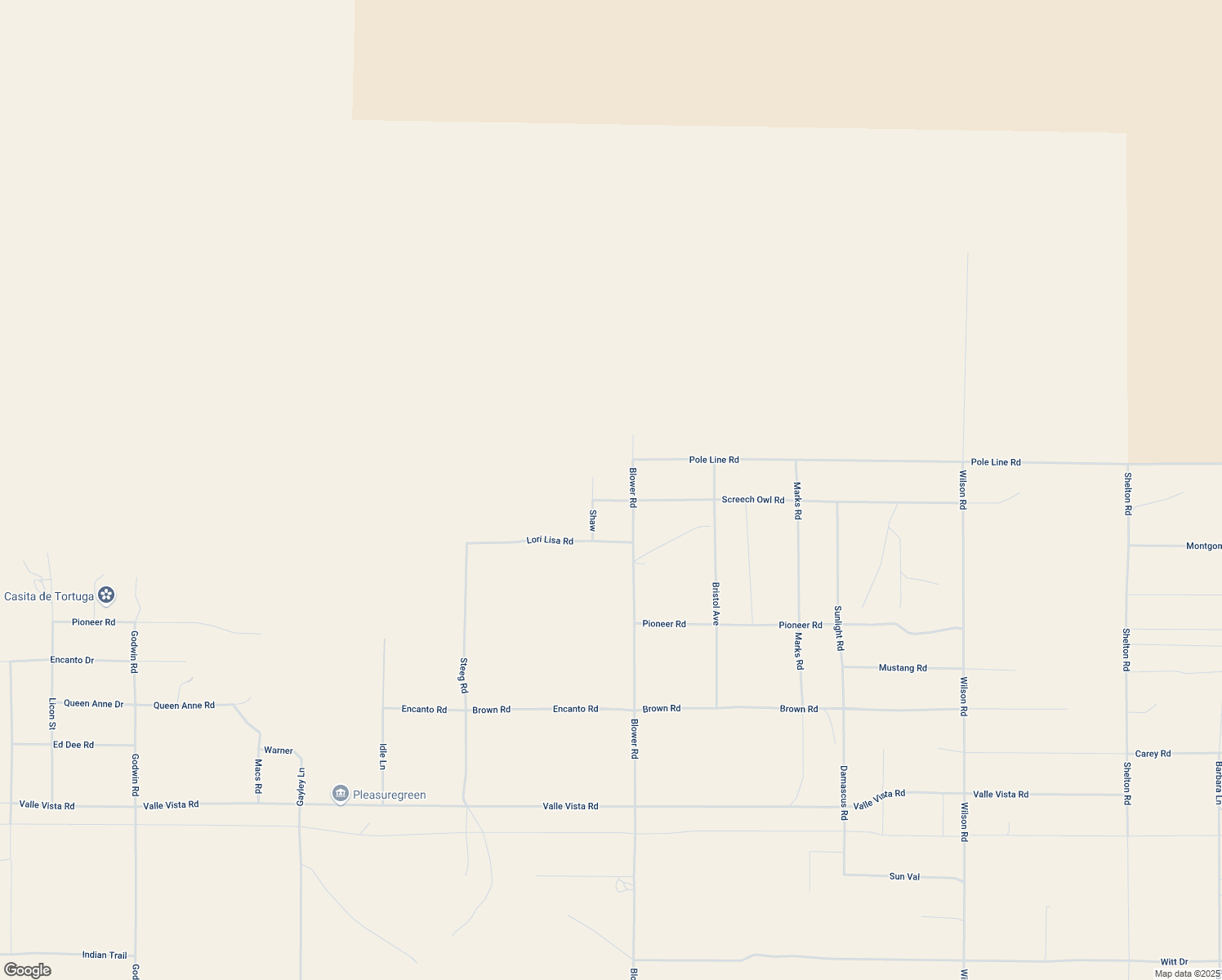 map of restaurants, bars, coffee shops, grocery stores, and more near 2568 Blower Road in Twentynine Palms