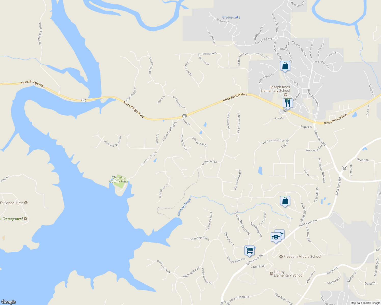 map of restaurants, bars, coffee shops, grocery stores, and more near 306 Westbridge Lane in Canton