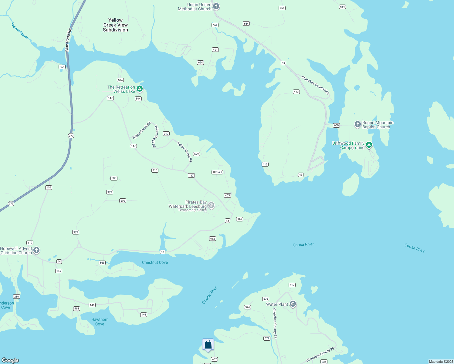 map of restaurants, bars, coffee shops, grocery stores, and more near Chestnut Street in Leesburg