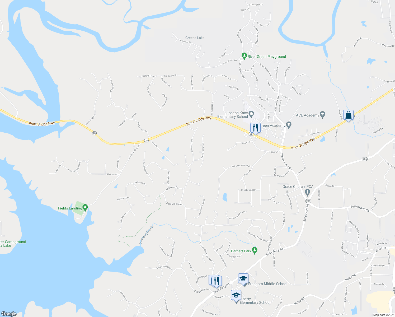 map of restaurants, bars, coffee shops, grocery stores, and more near 503 Oriole Farm Trail in Canton