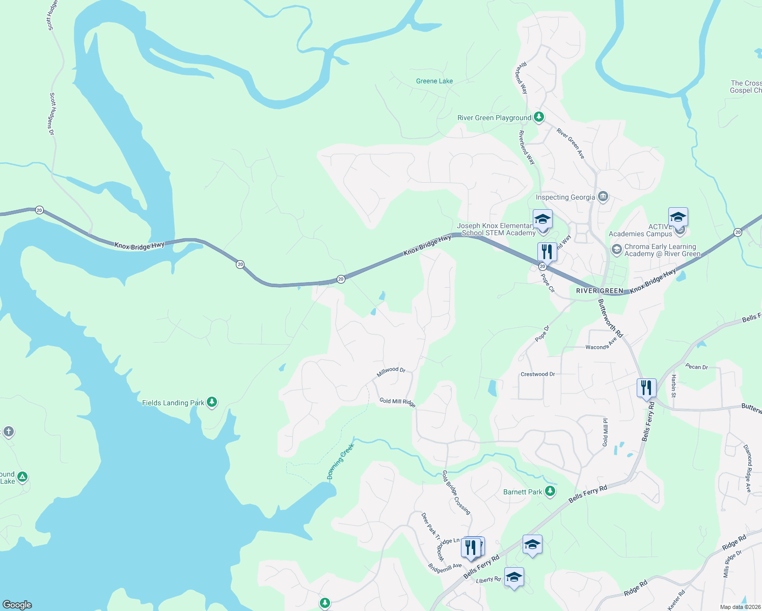 map of restaurants, bars, coffee shops, grocery stores, and more near 398 Lusk Court in Canton