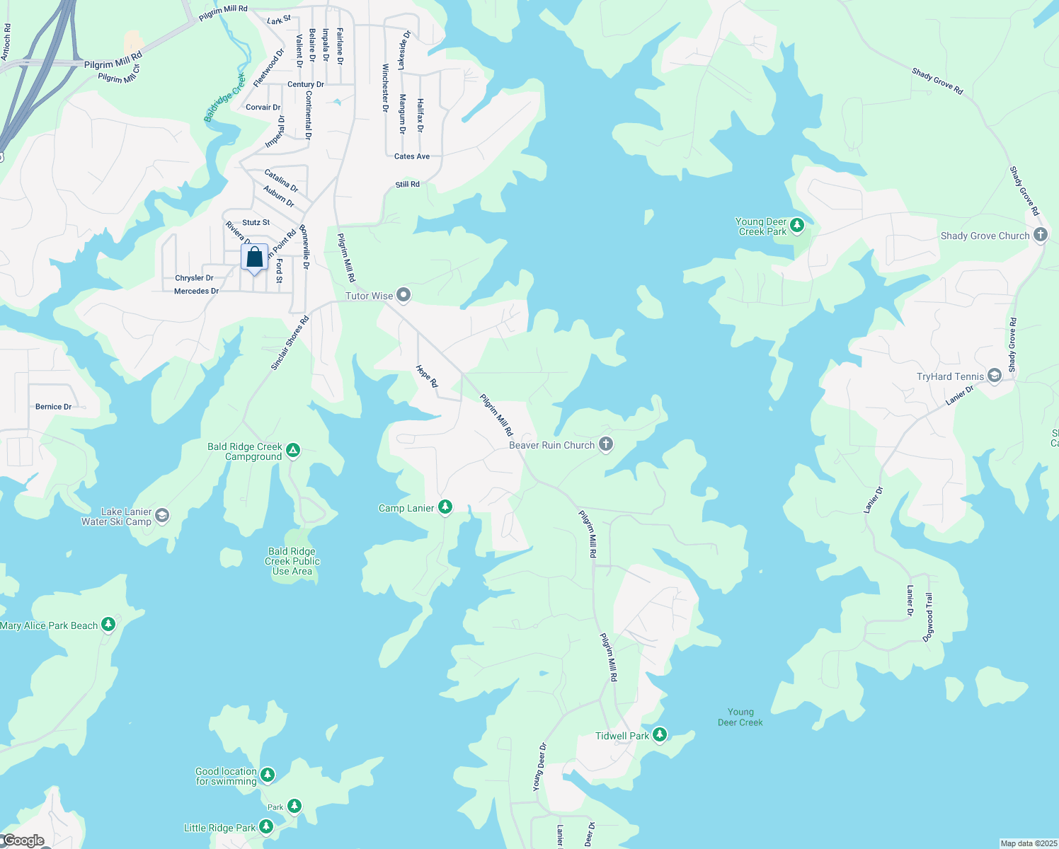 map of restaurants, bars, coffee shops, grocery stores, and more near 3970 Bridgeman Circle in Cumming