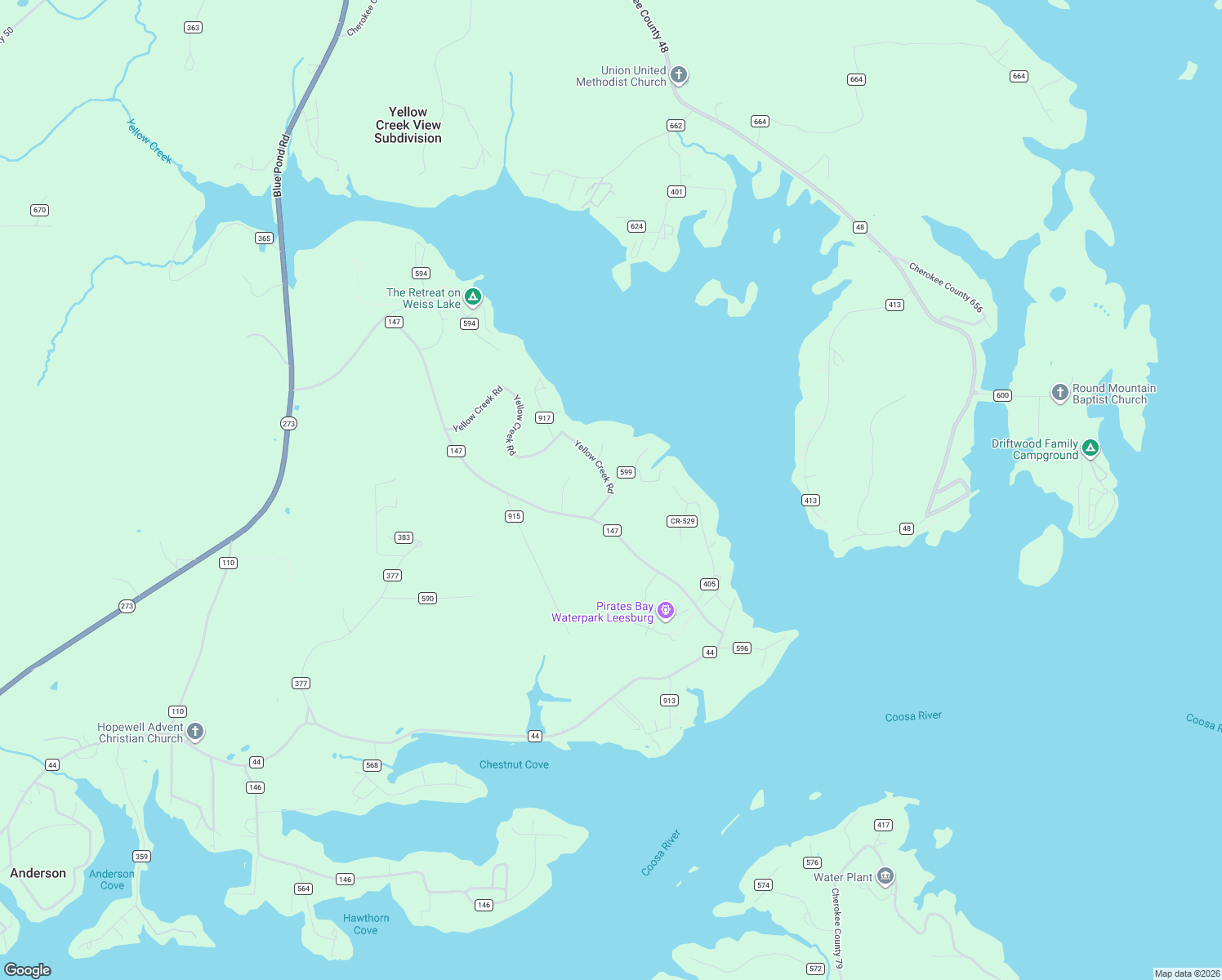 map of restaurants, bars, coffee shops, grocery stores, and more near 490 County Road 592 in Leesburg