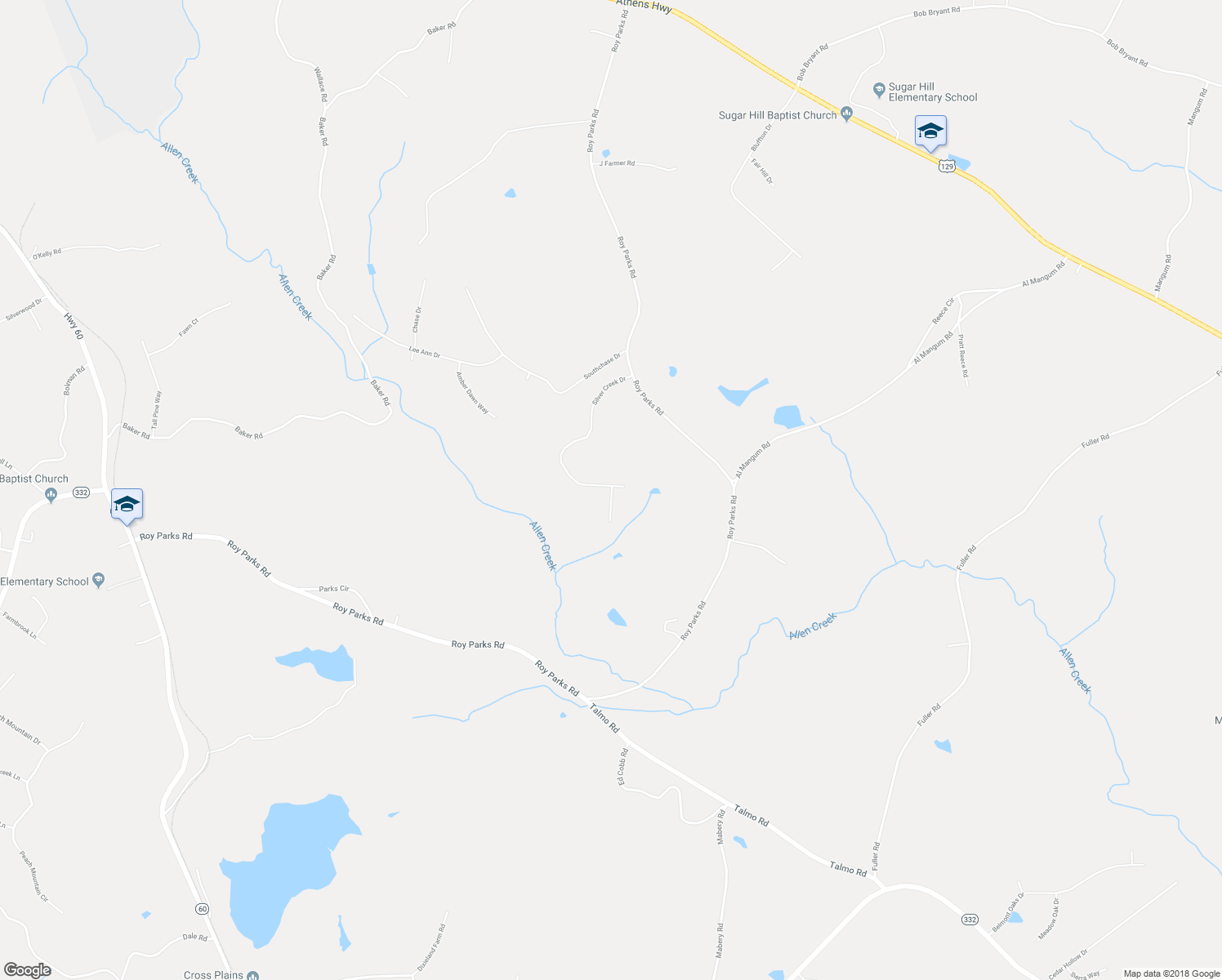 map of restaurants, bars, coffee shops, grocery stores, and more near 3710 Silver Hill Circle in Gainesville