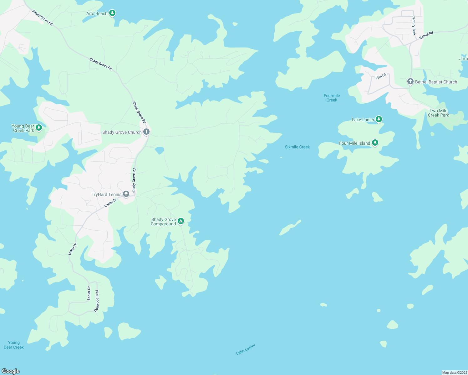 map of restaurants, bars, coffee shops, grocery stores, and more near 7625 Breeze Bay Road in Cumming