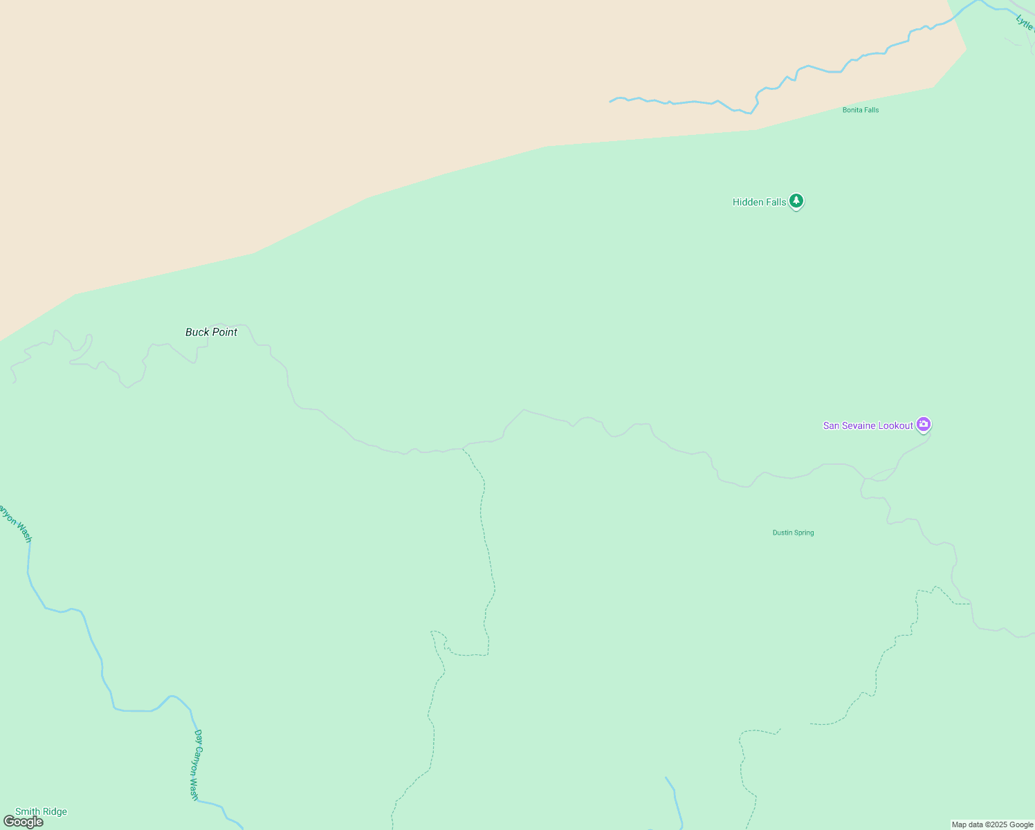 map of restaurants, bars, coffee shops, grocery stores, and more near Big Tree Truck Road in Lytle Creek