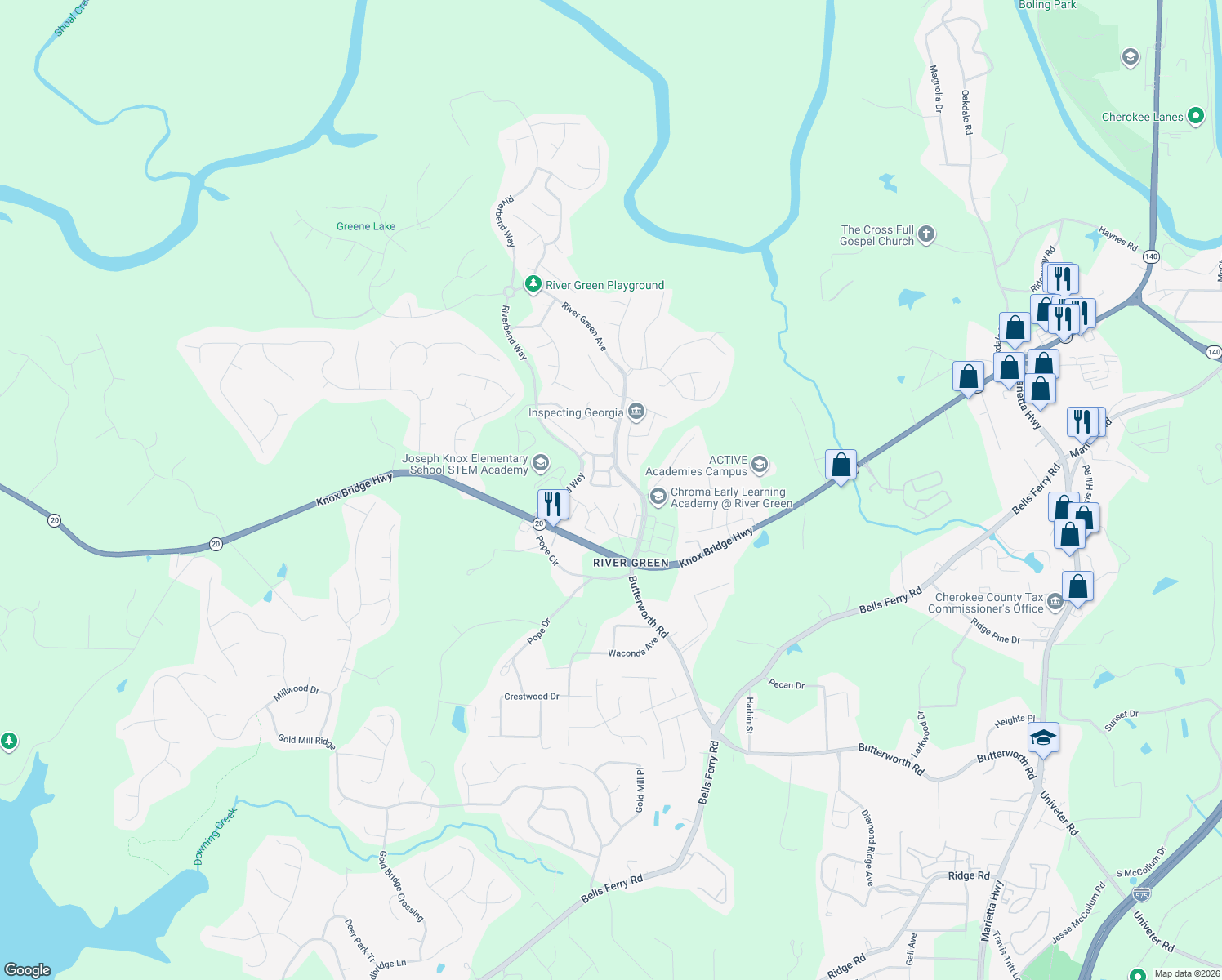 map of restaurants, bars, coffee shops, grocery stores, and more near 310 Jessica Way in Canton
