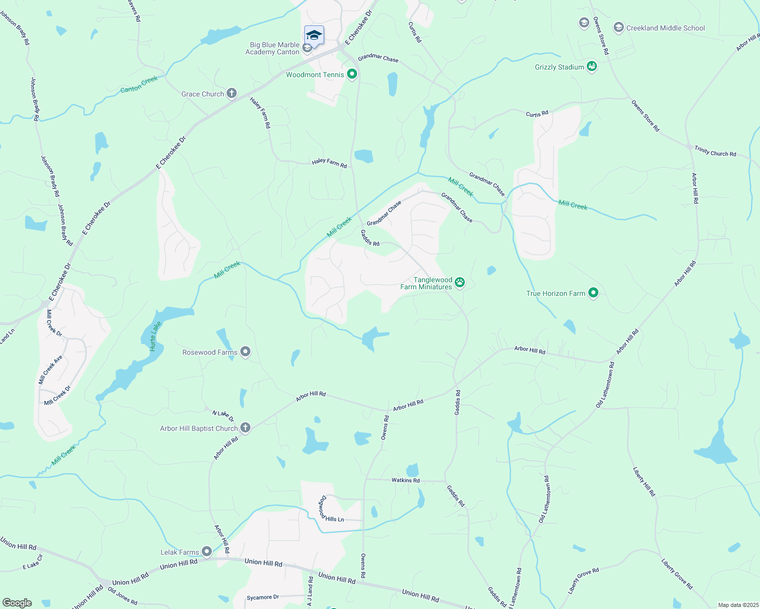 map of restaurants, bars, coffee shops, grocery stores, and more near 1937 Gaddis Road in Canton