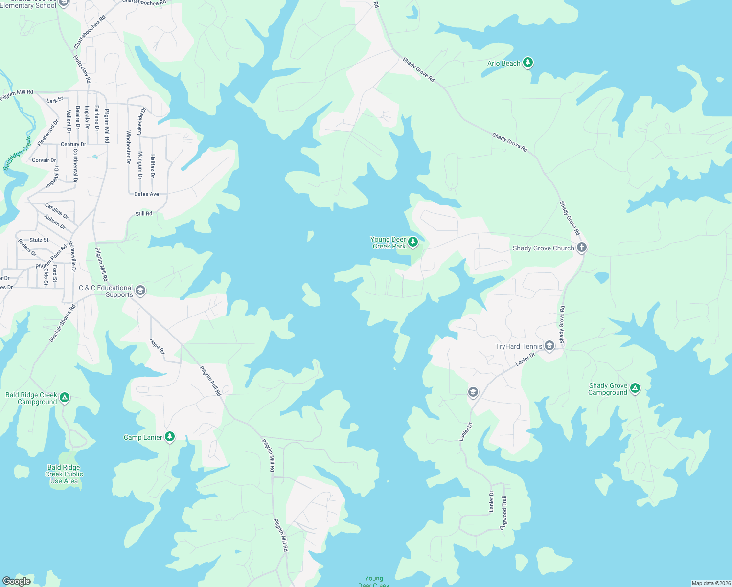map of restaurants, bars, coffee shops, grocery stores, and more near 7600 Heard Road in Cumming