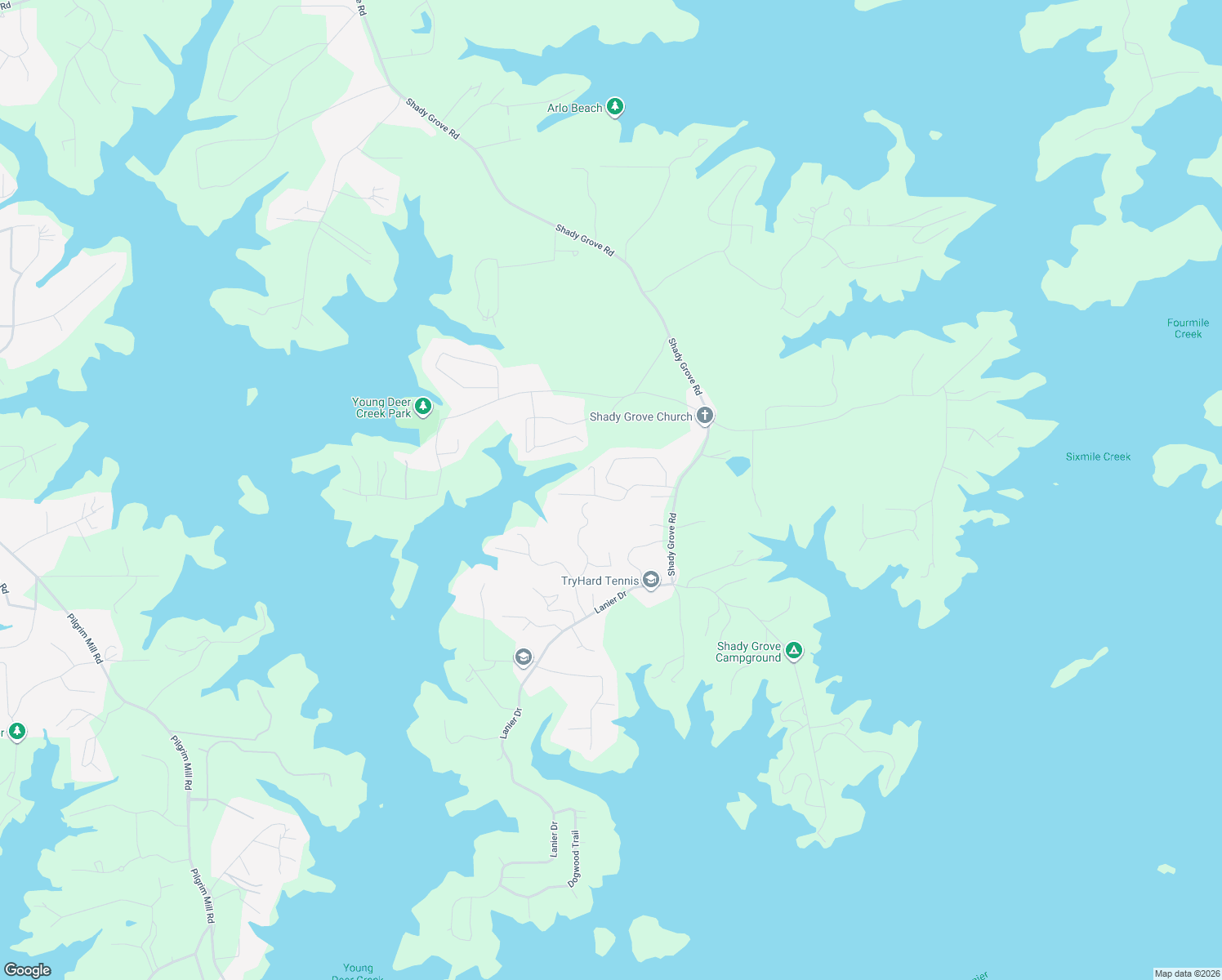 map of restaurants, bars, coffee shops, grocery stores, and more near 7390 Serenity Place in Cumming