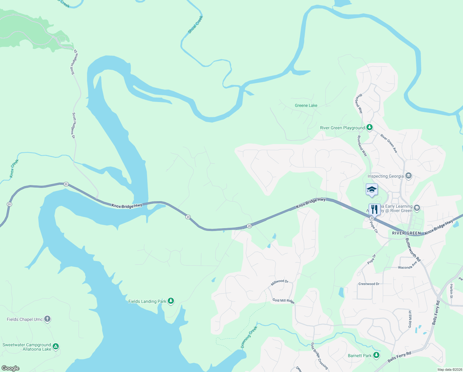map of restaurants, bars, coffee shops, grocery stores, and more near 408 Ashley Drive in Canton
