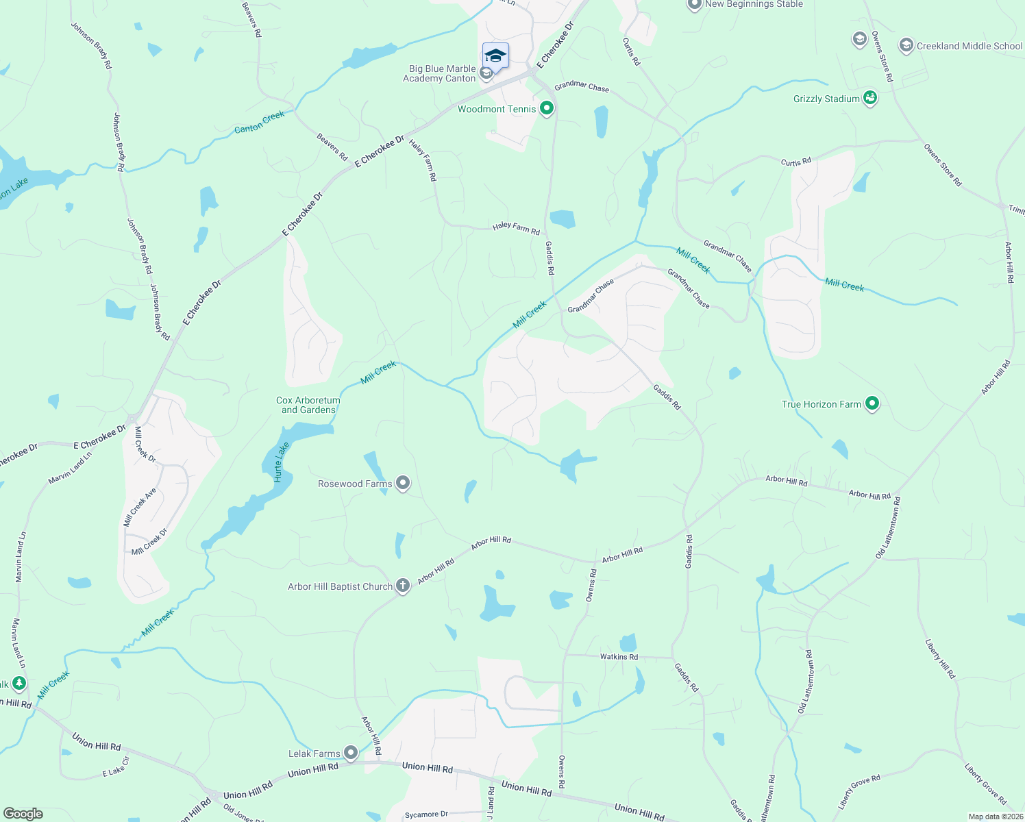 map of restaurants, bars, coffee shops, grocery stores, and more near 709 Park Haven Lane in Canton