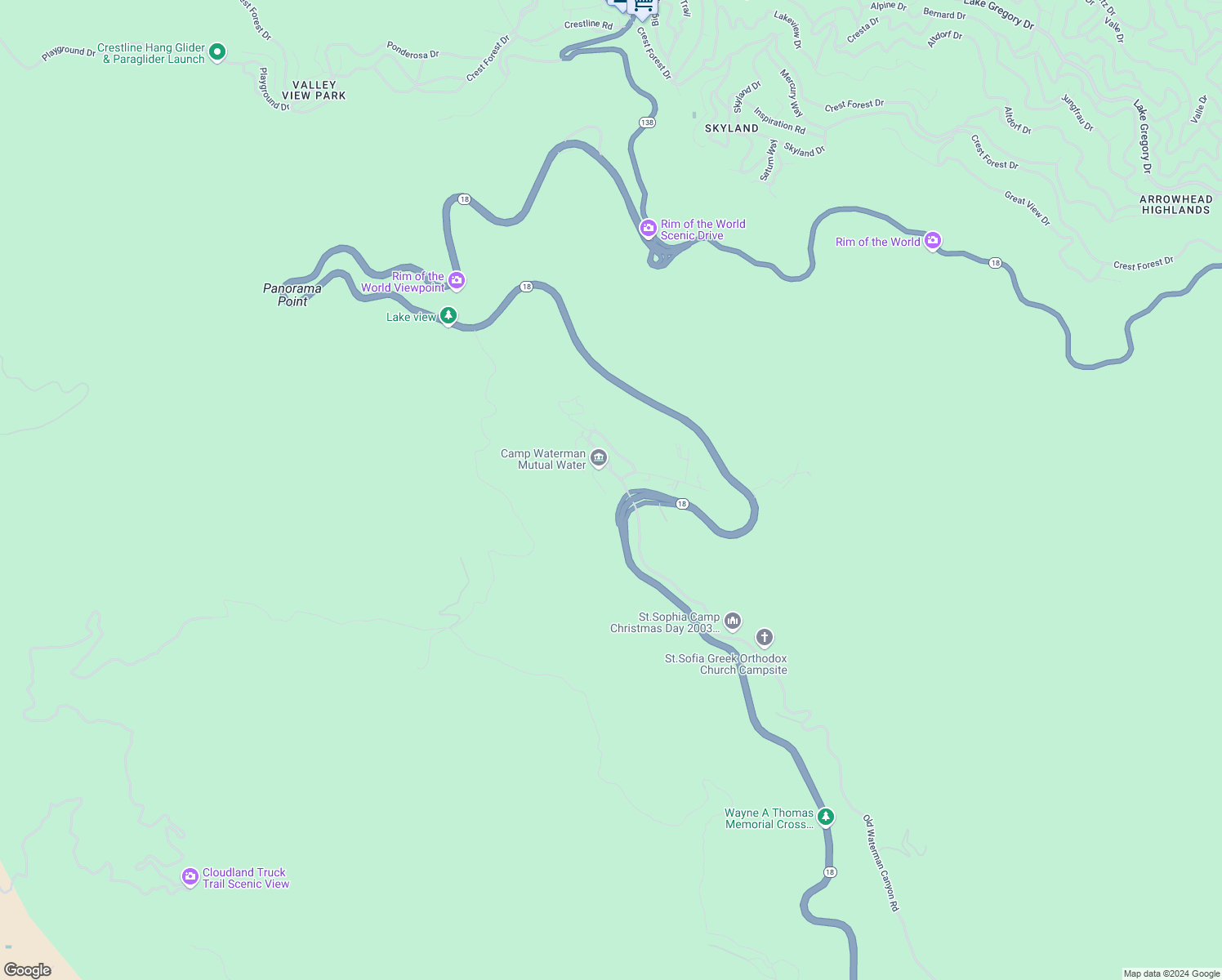 map of restaurants, bars, coffee shops, grocery stores, and more near 1816 Old Waterman Canyon Road in San Bernardino