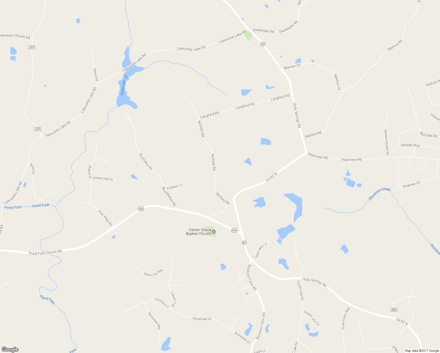 map of restaurants, bars, coffee shops, grocery stores, and more near 492 Nichols Road in Pendergrass