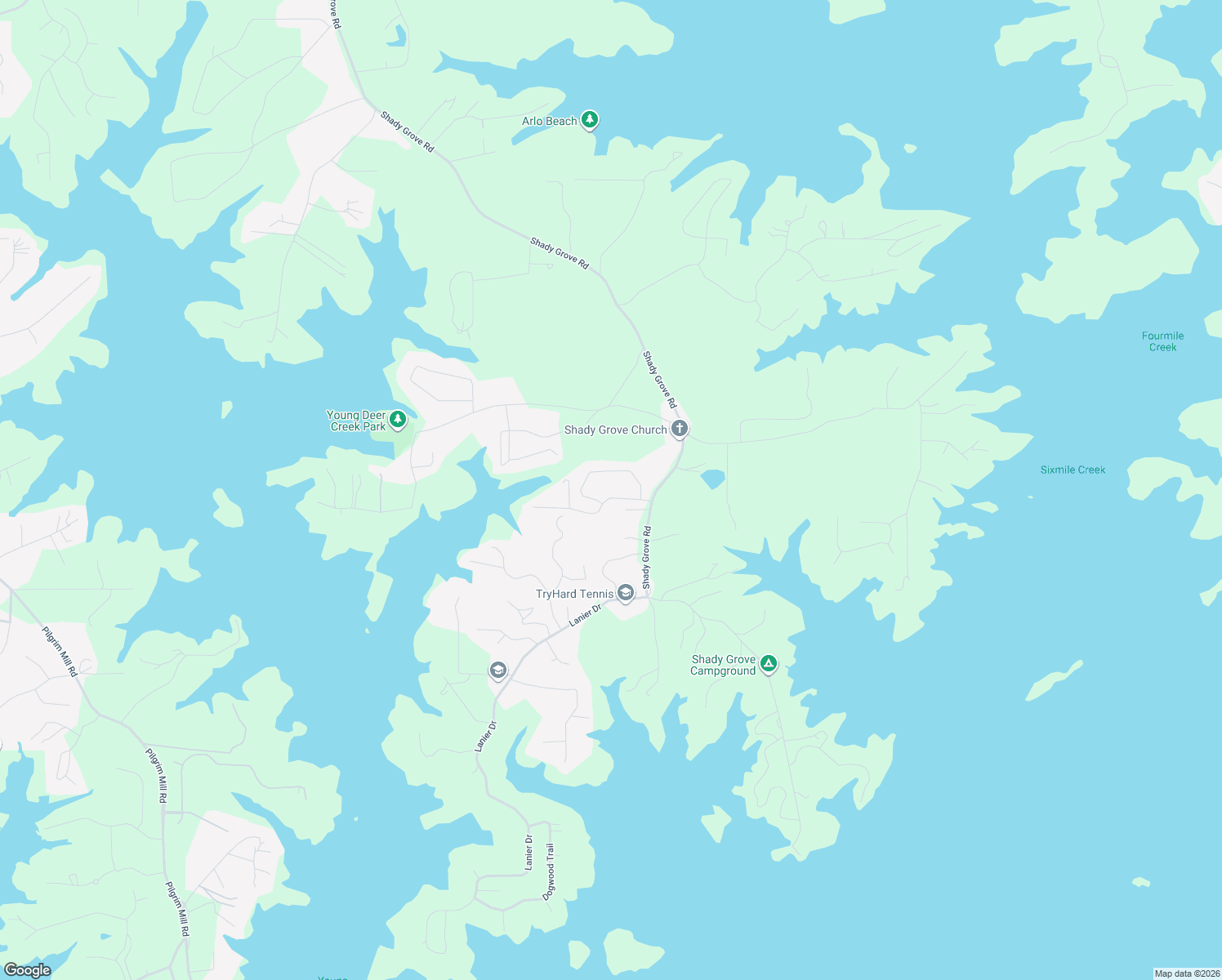 map of restaurants, bars, coffee shops, grocery stores, and more near 7218 Timber Trail in Cumming