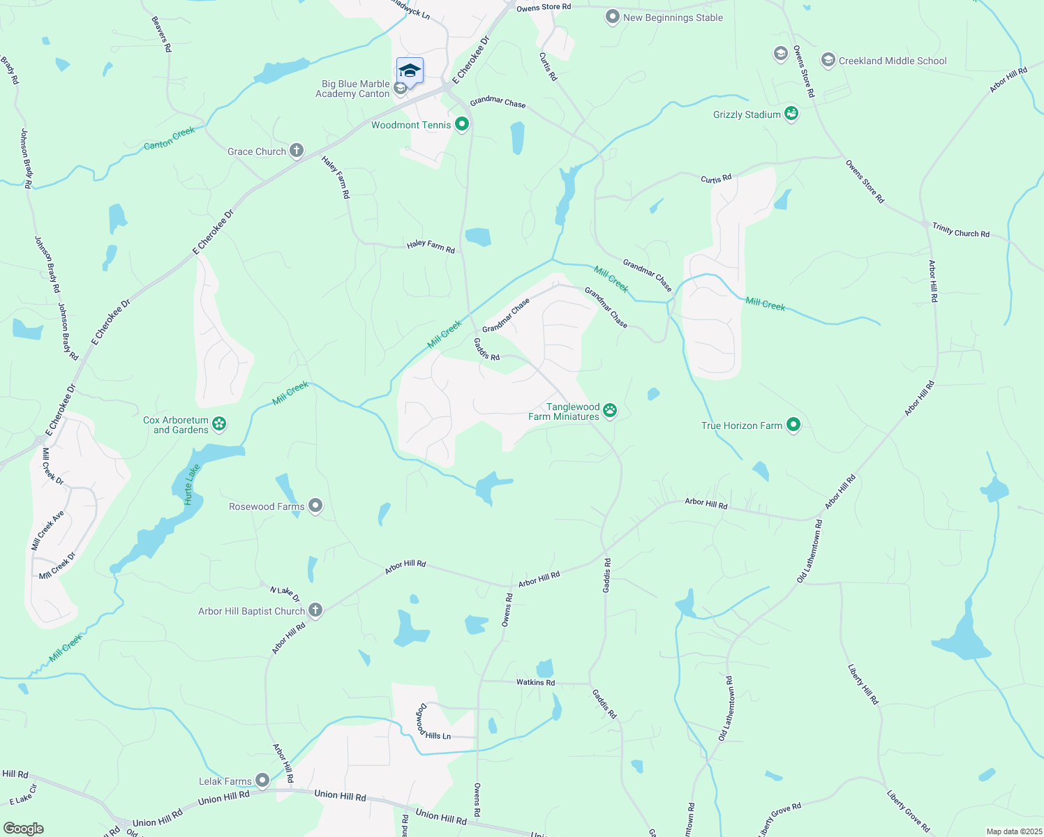 map of restaurants, bars, coffee shops, grocery stores, and more near 915 Ravenwood Way in Canton