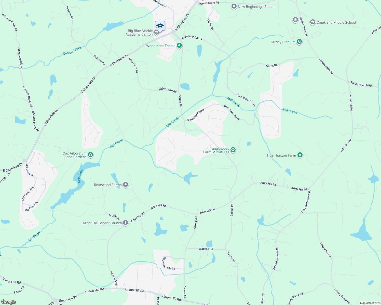 map of restaurants, bars, coffee shops, grocery stores, and more near 925 Ravenwood Way in Canton