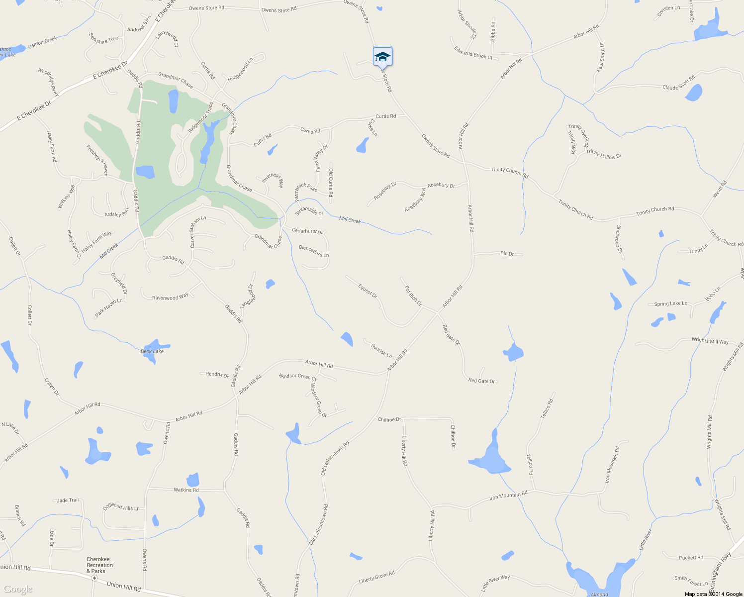 map of restaurants, bars, coffee shops, grocery stores, and more near 123 Equest Drive in Canton