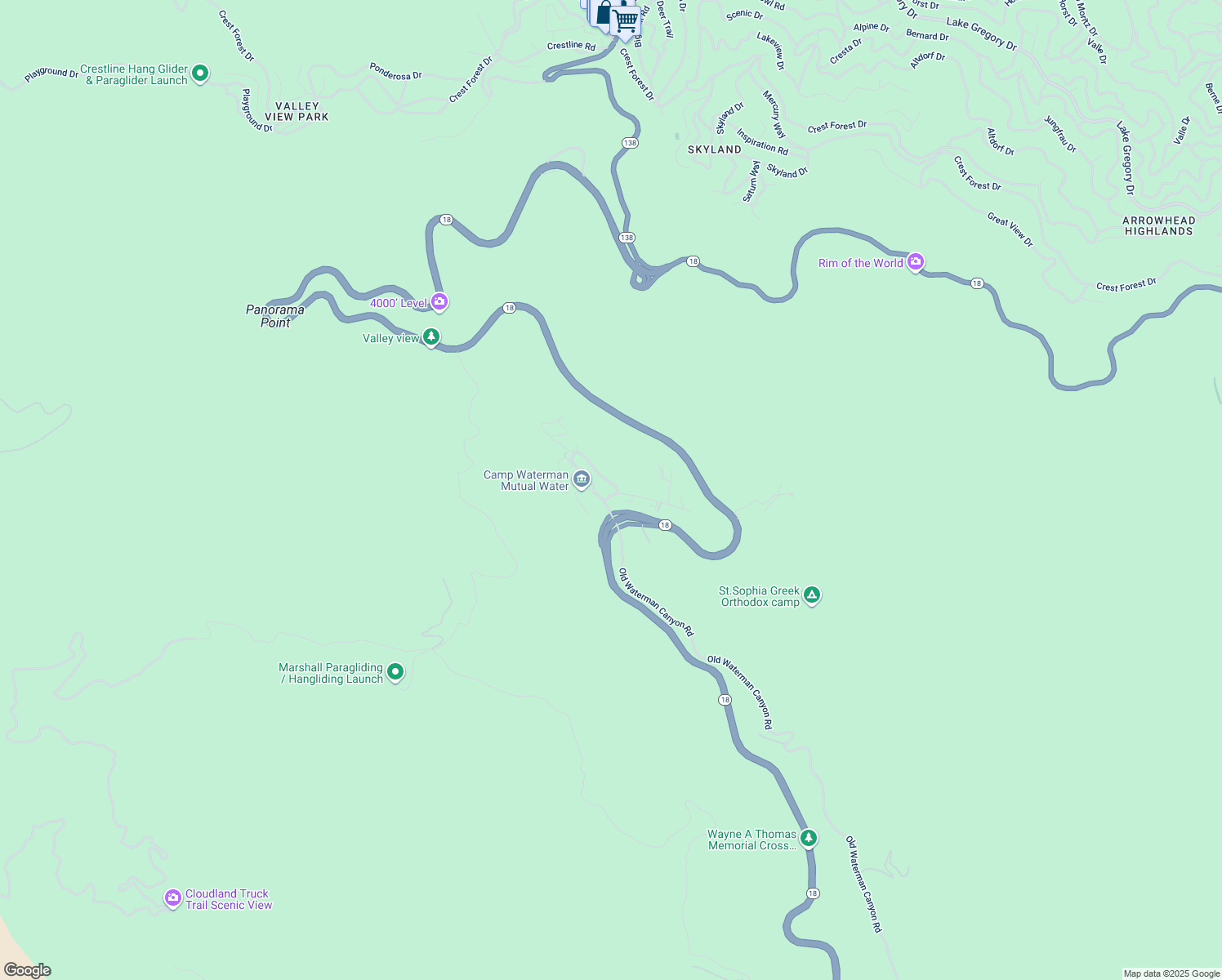 map of restaurants, bars, coffee shops, grocery stores, and more near 1836 Forrest Lane in San Bernardino
