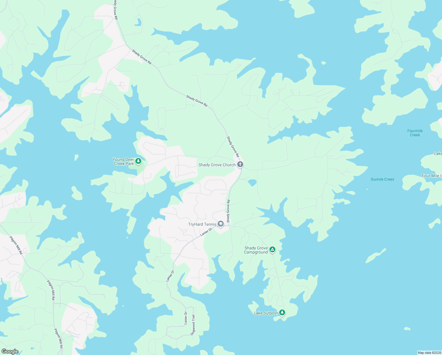 map of restaurants, bars, coffee shops, grocery stores, and more near 7270 Serenity Place in Cumming