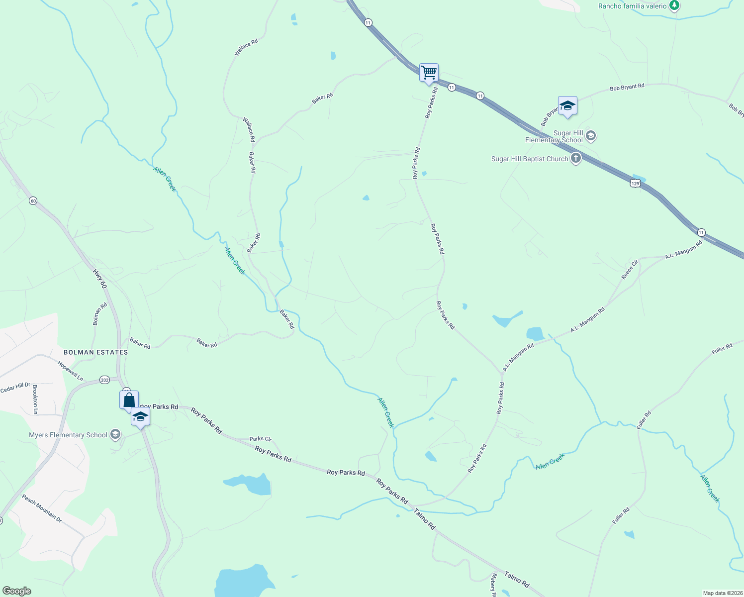 map of restaurants, bars, coffee shops, grocery stores, and more near 3510 Southchase Drive in Gainesville