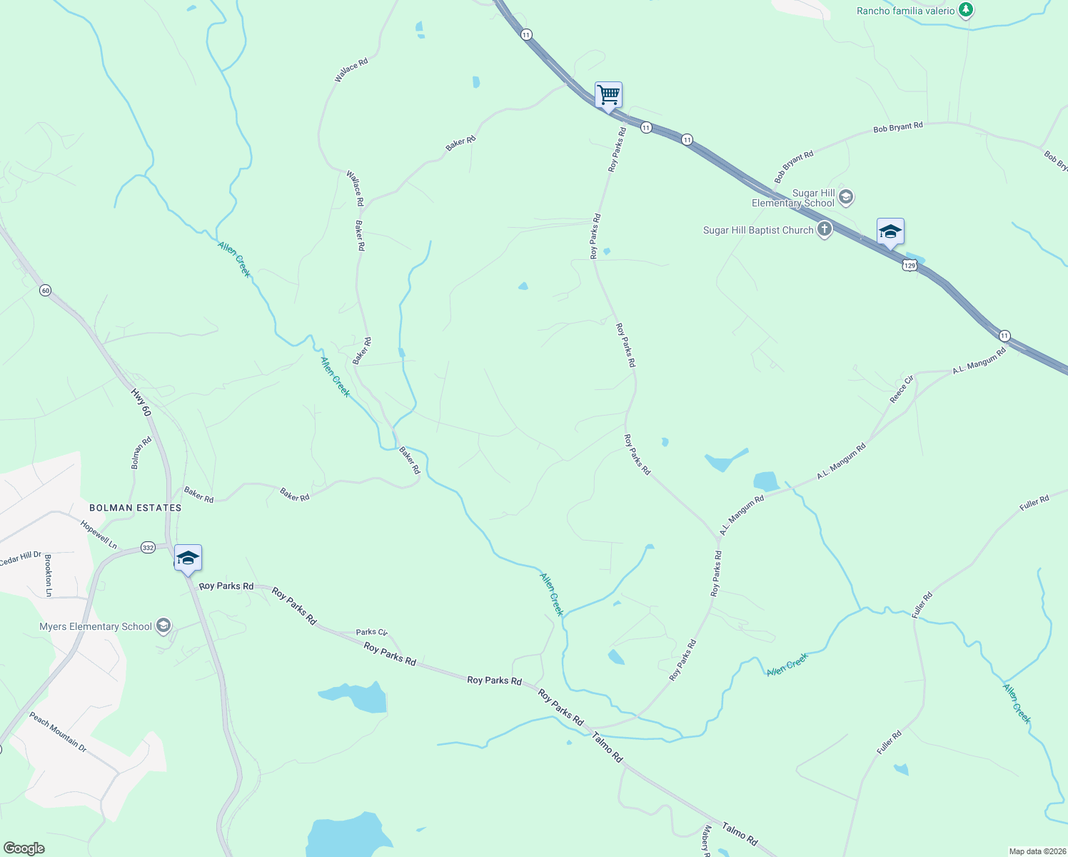 map of restaurants, bars, coffee shops, grocery stores, and more near 3510 Southchase Drive in Gainesville