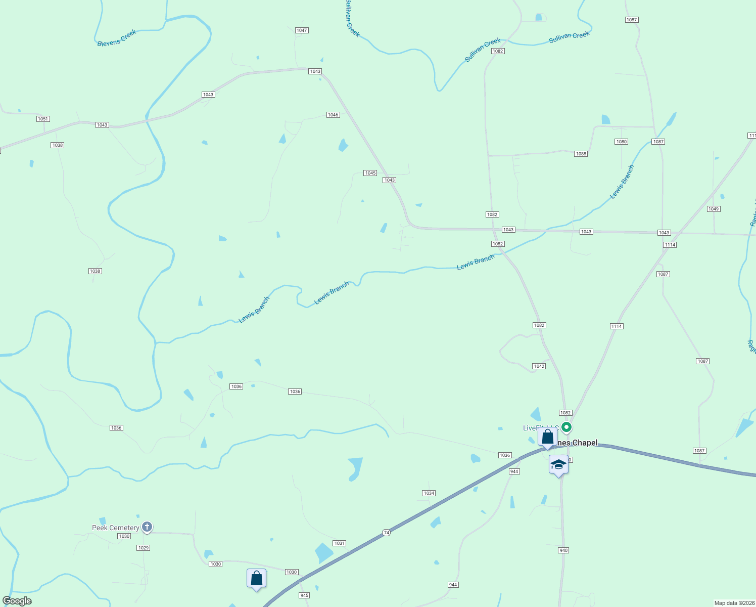 map of restaurants, bars, coffee shops, grocery stores, and more near 540 County Road 1039 in Cullman