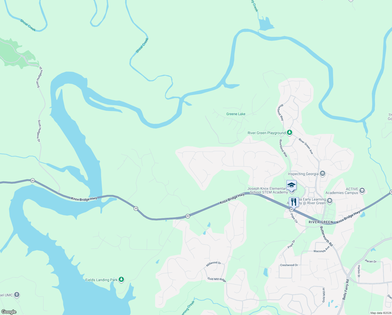 map of restaurants, bars, coffee shops, grocery stores, and more near 500 Champion Drive in Canton