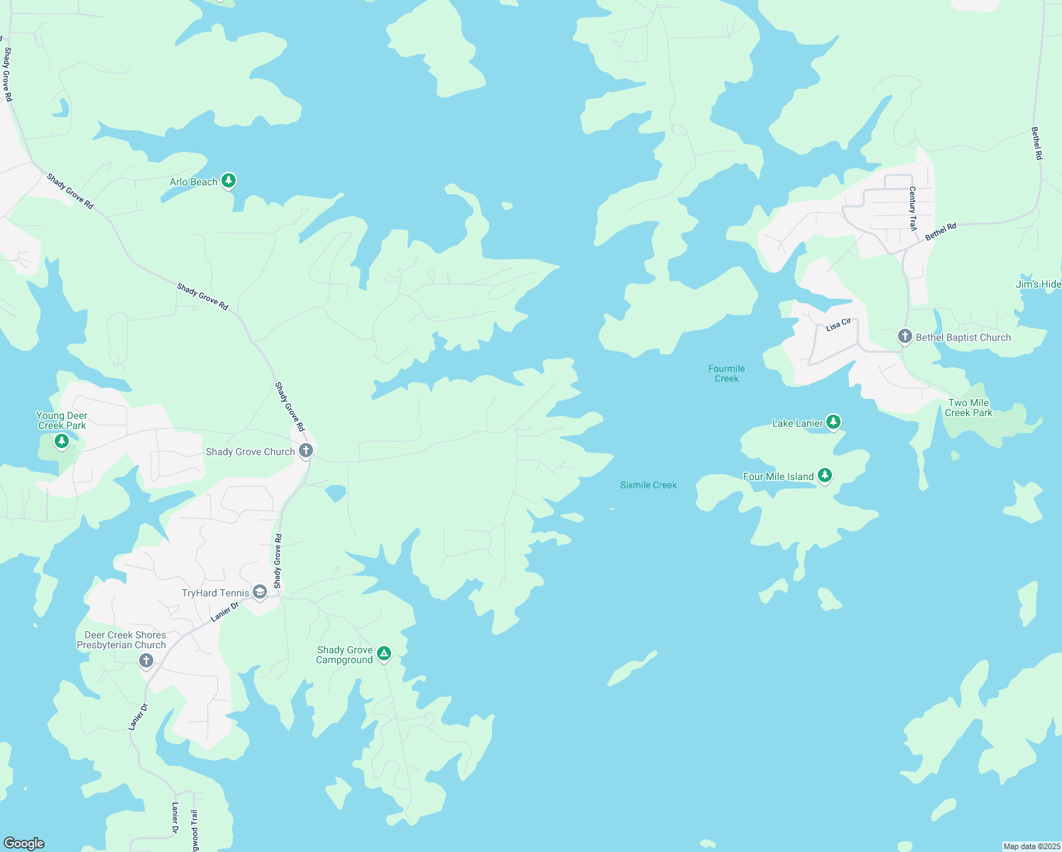 map of restaurants, bars, coffee shops, grocery stores, and more near 7305 Breeze Bay Road in Cumming