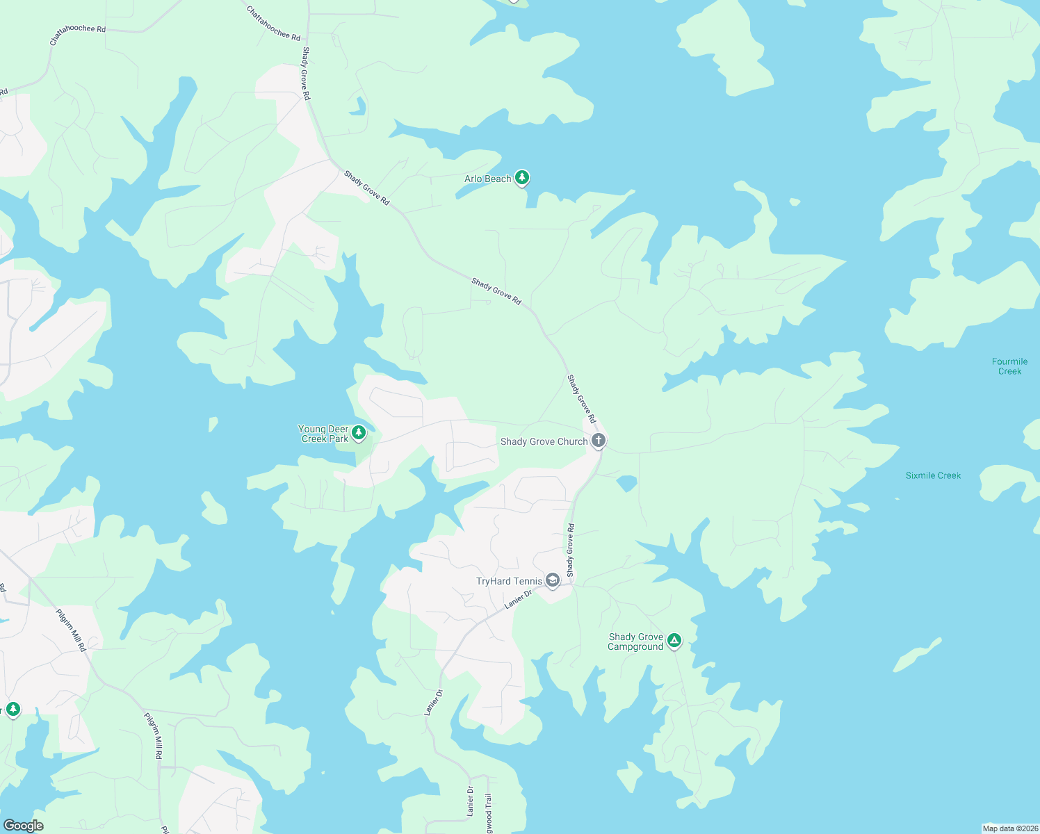 map of restaurants, bars, coffee shops, grocery stores, and more near 6970 Heard Road in Cumming