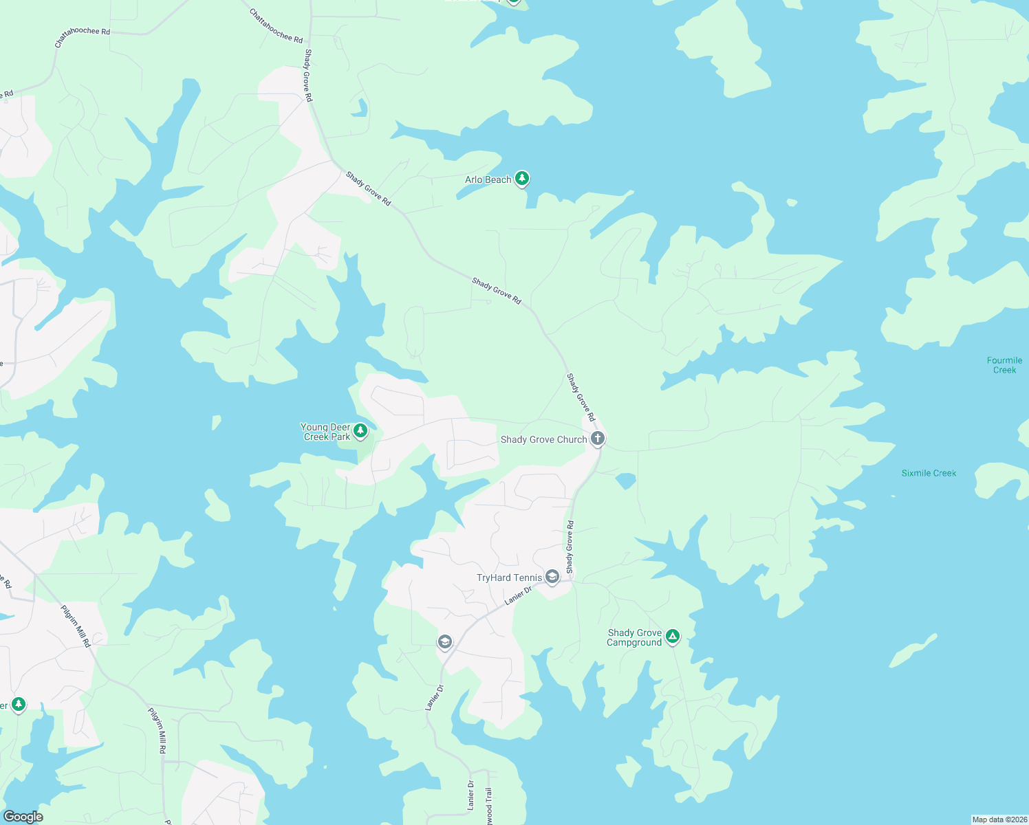 map of restaurants, bars, coffee shops, grocery stores, and more near 6970 Heard Road in Cumming