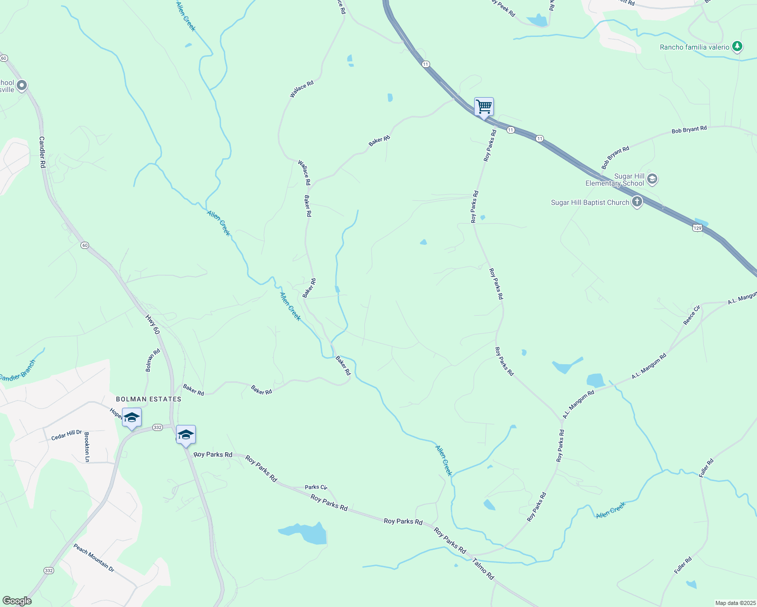 map of restaurants, bars, coffee shops, grocery stores, and more near 3866 Chase Drive in Gainesville