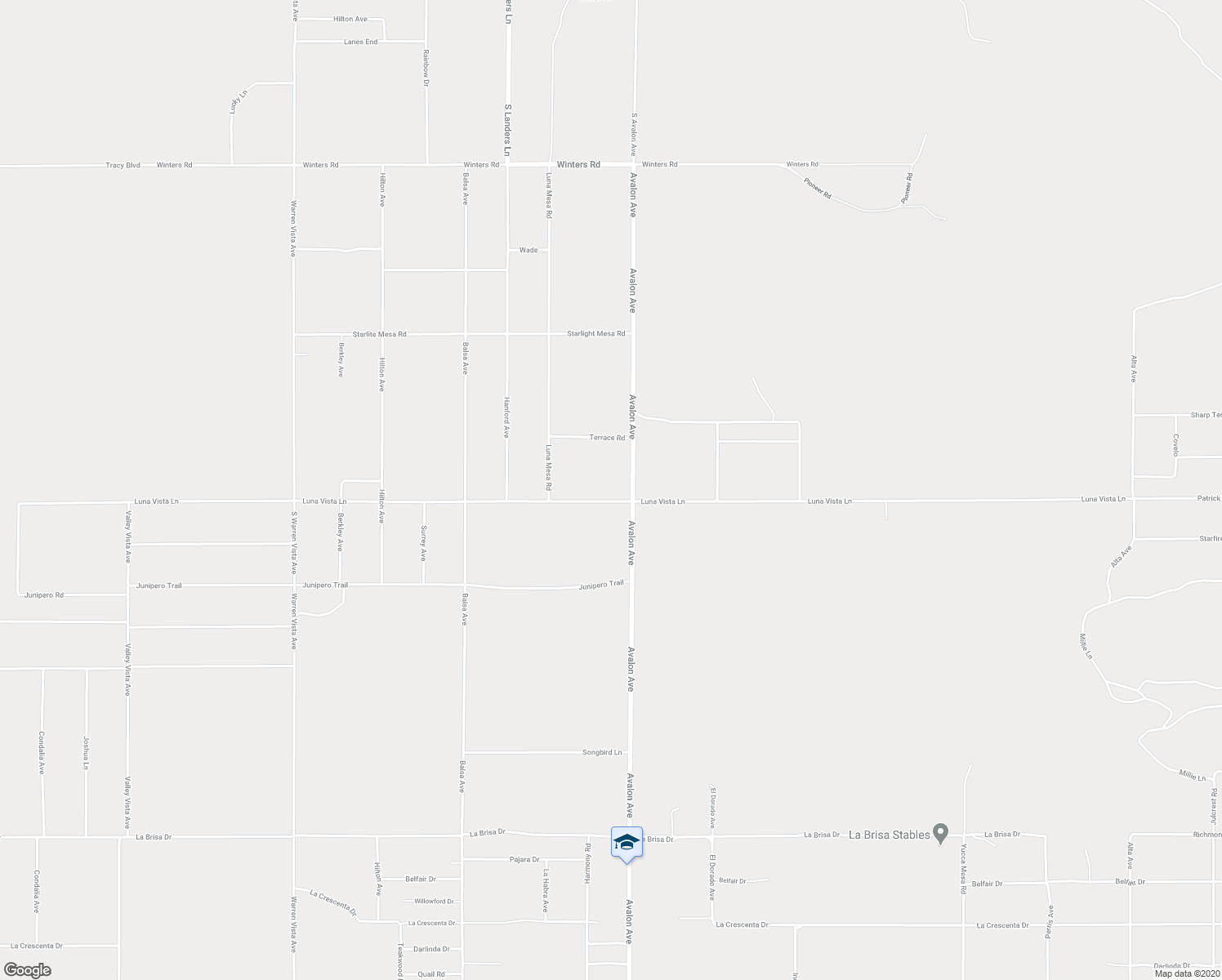 map of restaurants, bars, coffee shops, grocery stores, and more near 1676 Avalon Avenue in Yucca Valley