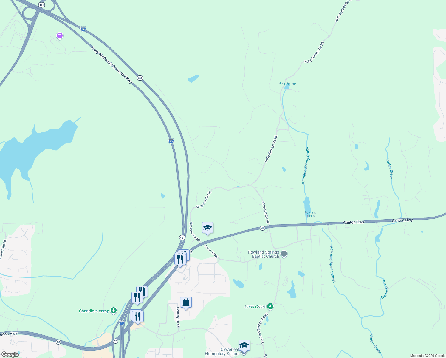 map of restaurants, bars, coffee shops, grocery stores, and more near 31 Kay Road in White