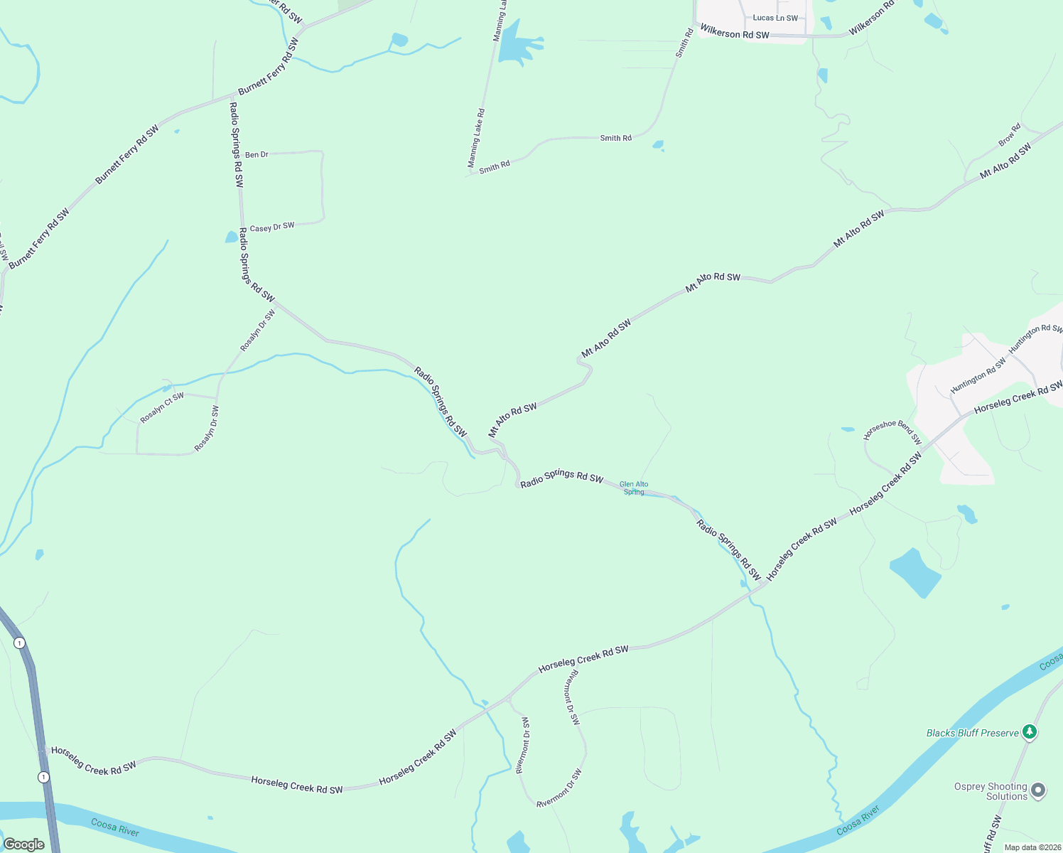 map of restaurants, bars, coffee shops, grocery stores, and more near 1487 Mount Alto Road Southwest in Rome